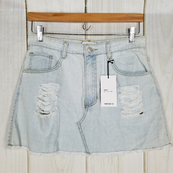 Forever 21 Boho Jean Mini Skirt - Picture 1 of 10